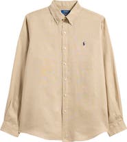 Polo Ralph Lauren Solid White Linen Button-Down Shirt