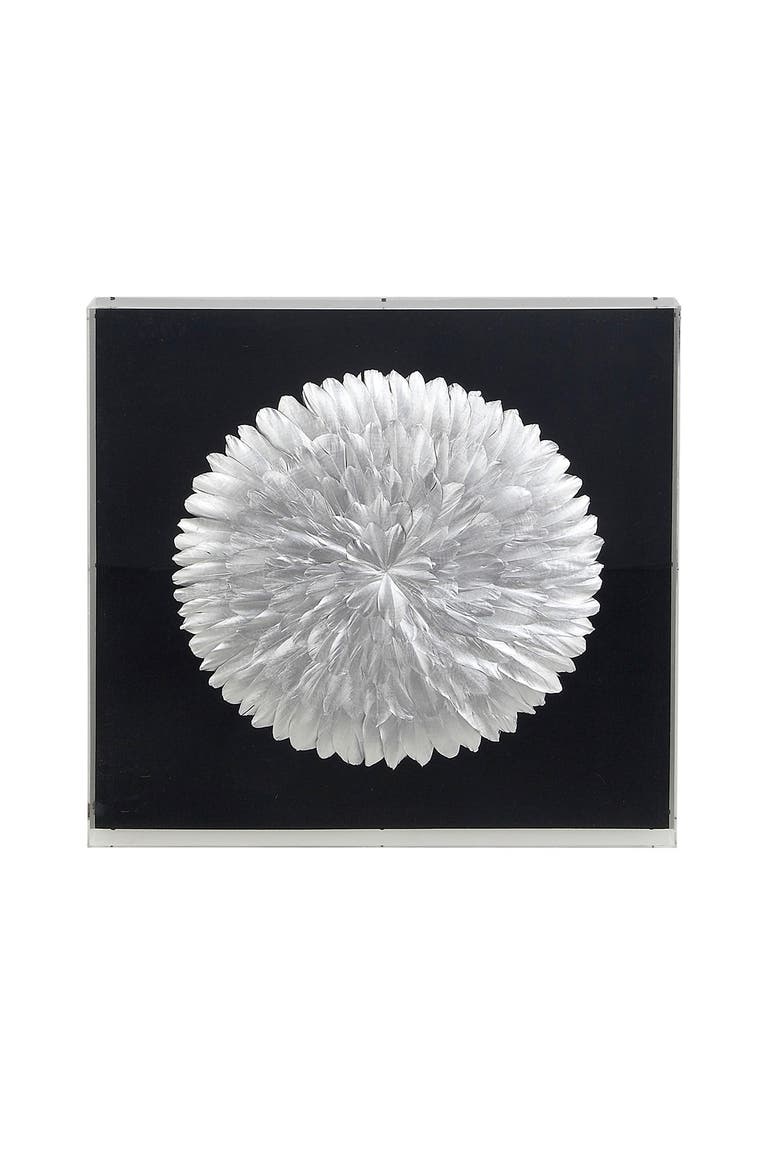 WILLOW ROW Silver Paper and Acrylic Glam Shadow Box Art - 24