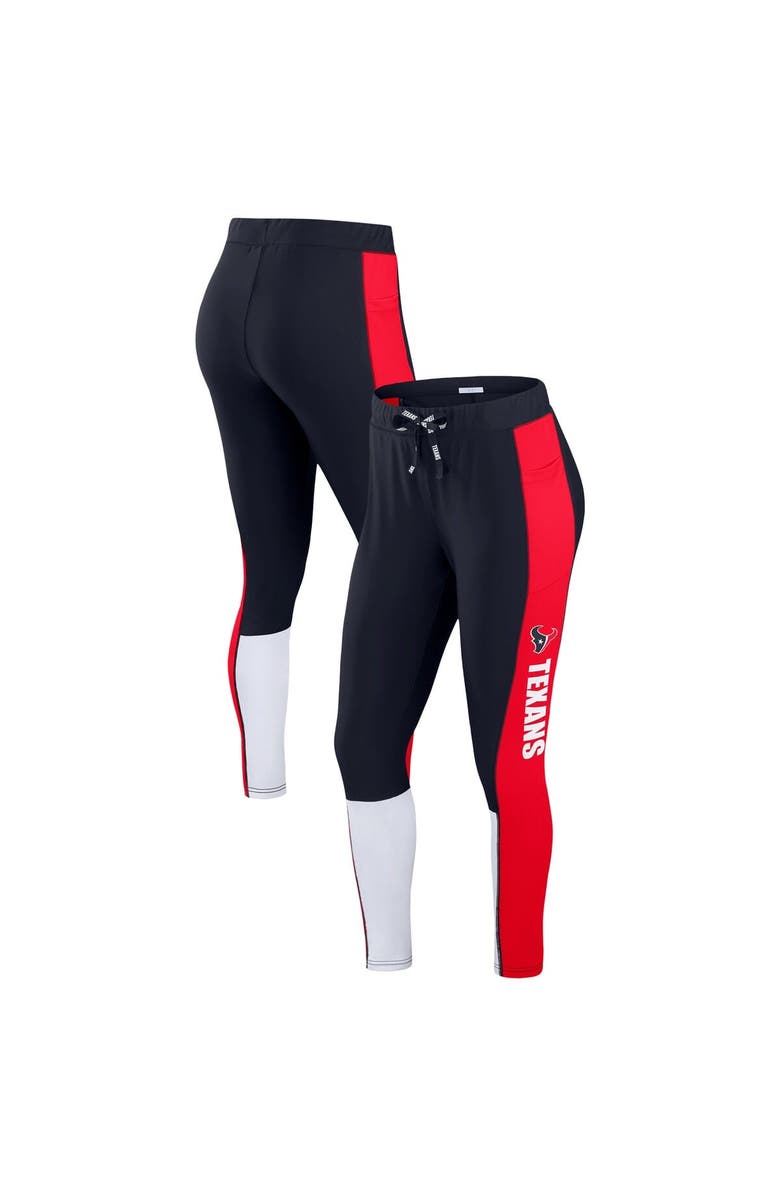 WEAR by Erin Andrews Women's WEAR by Erin Andrews Navy/Red Houston Texans Color-Block Leggings, Main, color, 