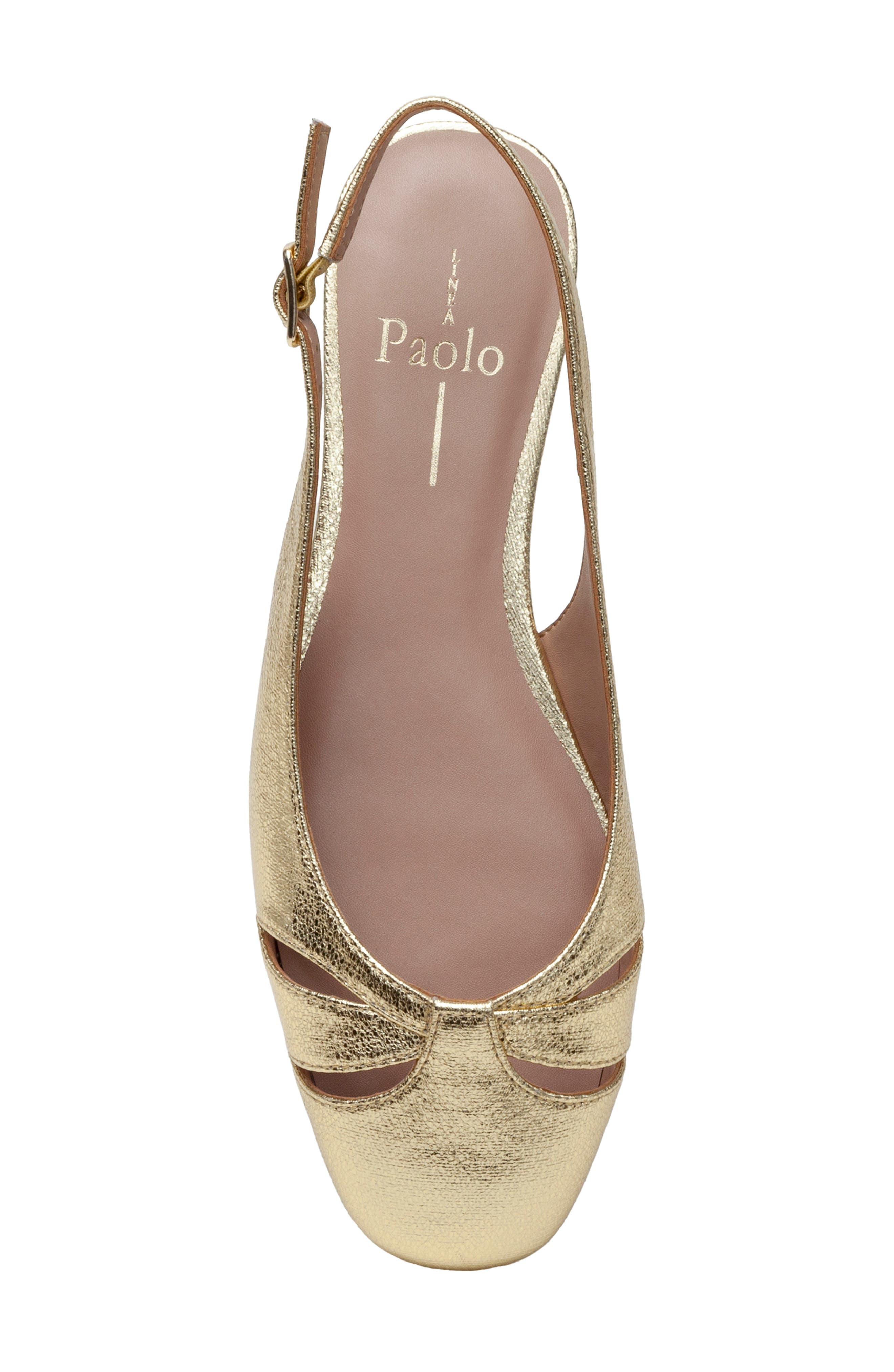 Linea Paolo Deena Slingback Flat, Alternate, color, Gold