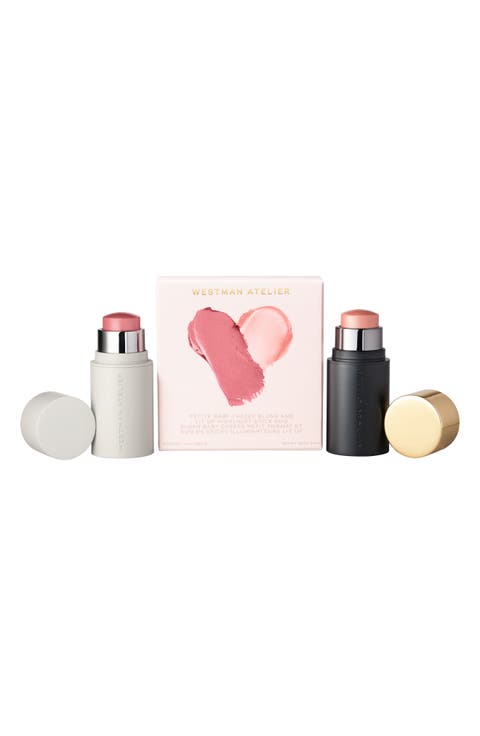Petite Baby Cheeks Blush & Lit Up Highlight Stick Duo $52 Value