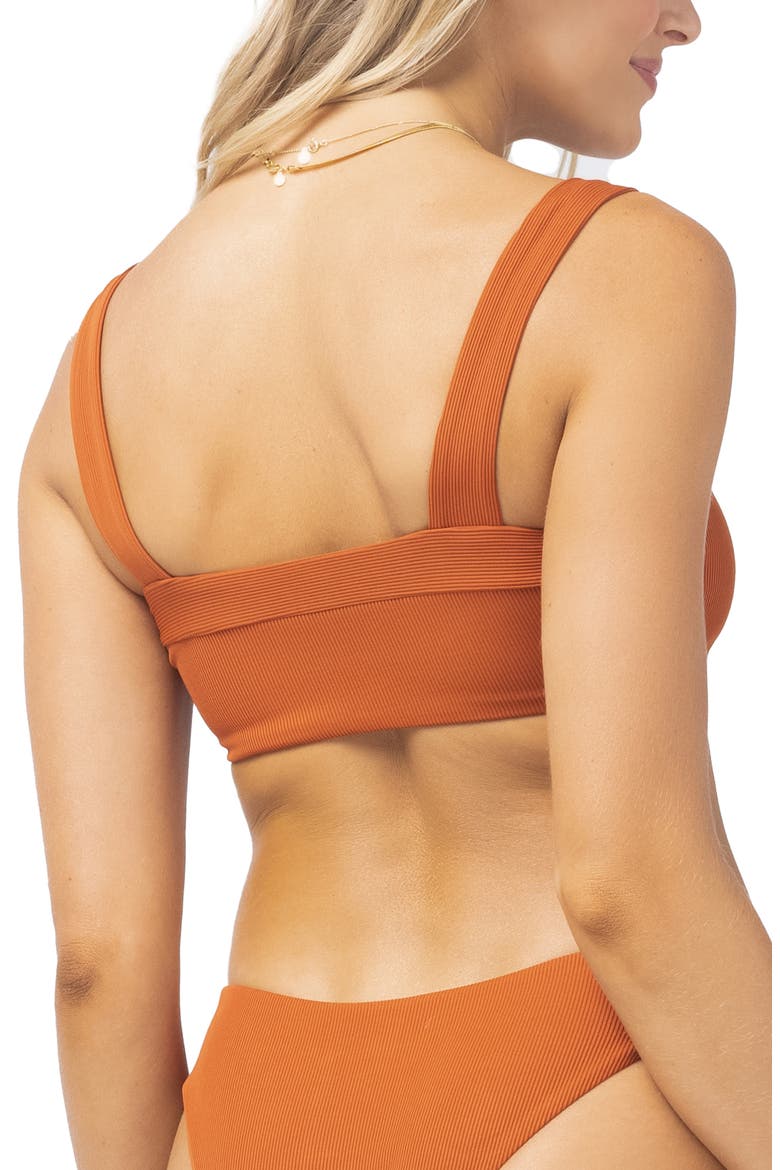 L Space Lee Lee Ribbed Bikini Top, Alternate, color, AMBER