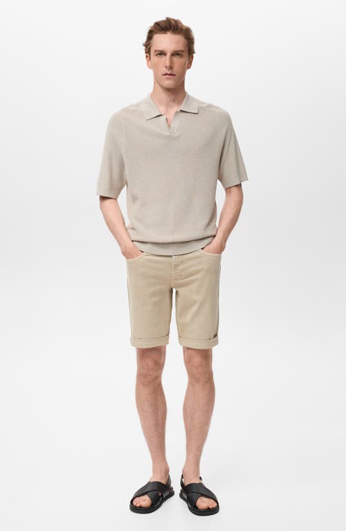 Mango Denim Bermuda Shorts In Neutral