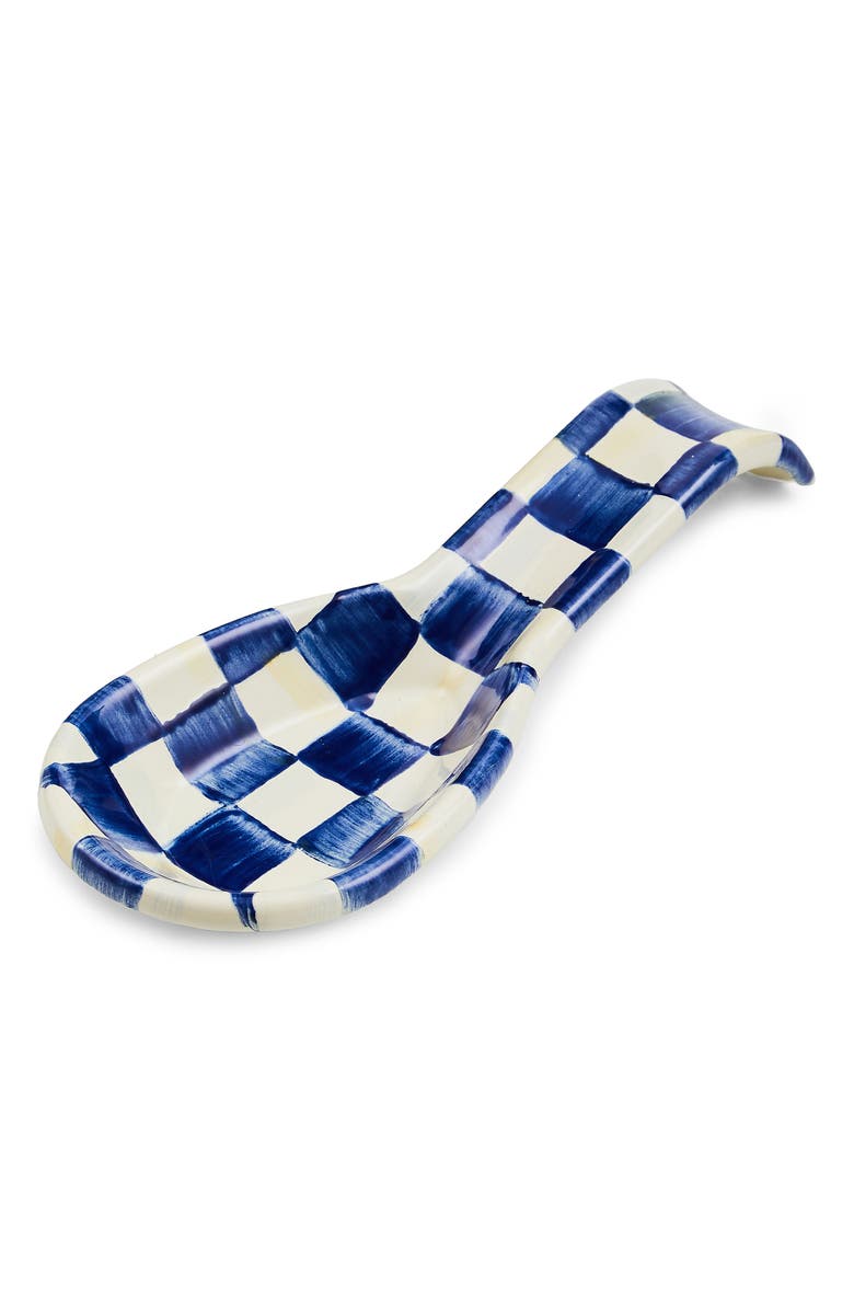 MACKENZIE CHILDS Royal Check Spoon Rest, Main, color, Royal