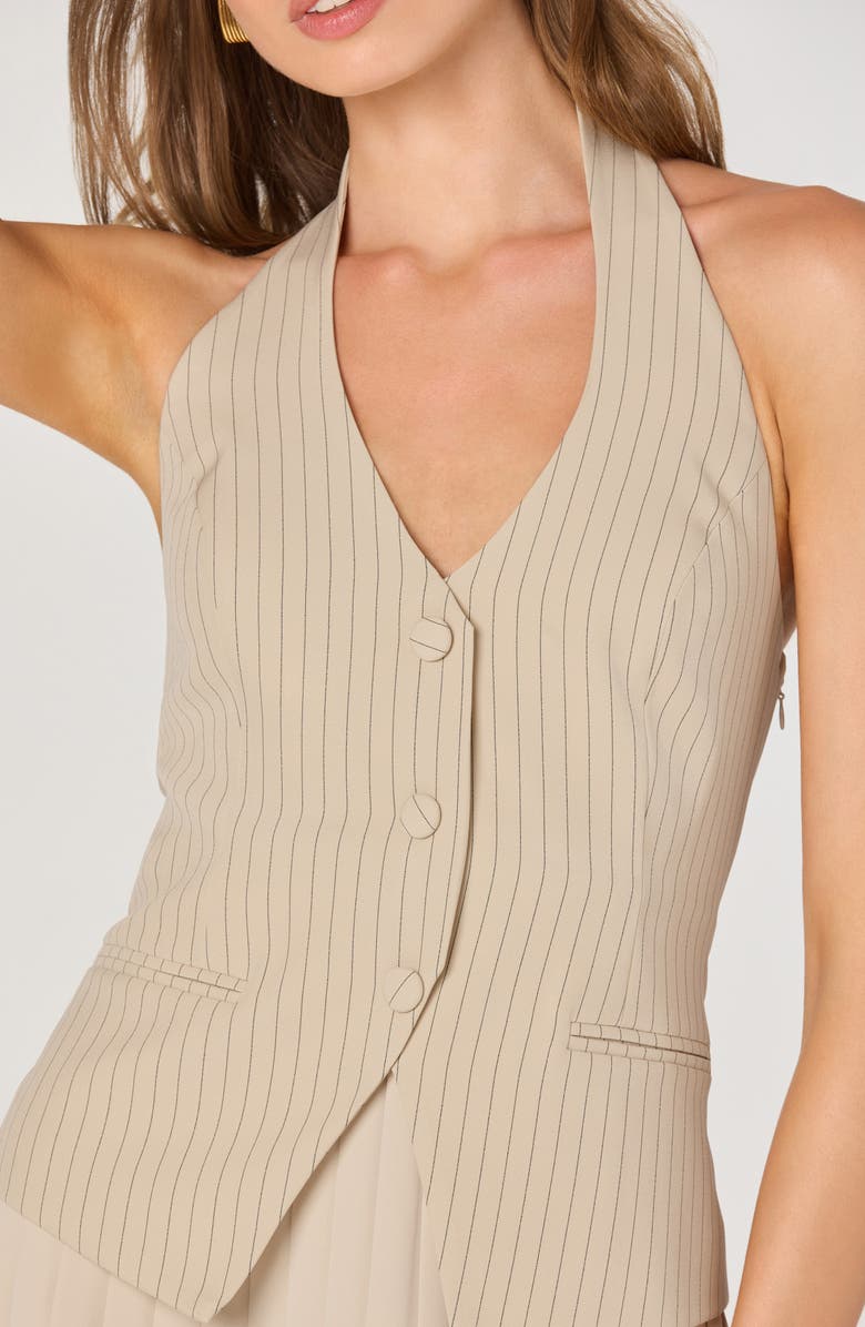 ASTR the Label Mixed Media Halter Dress, Alternate, color, Natural Stripe