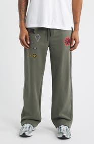 RtA Cameron Military Graphic Straight Leg Sweatpants