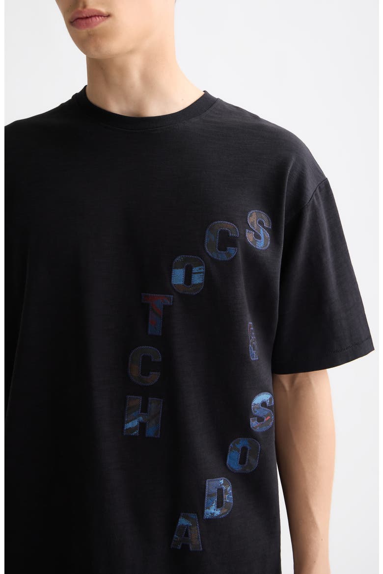 Loose Fit Logo Appliqué T-Shirt, Alternate, color, METEORITE