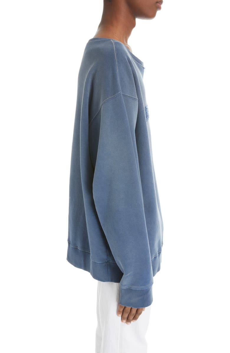 Maison Margiela Distressed Appliqué Logo Cotton Sweatshirt, Alternate, color,