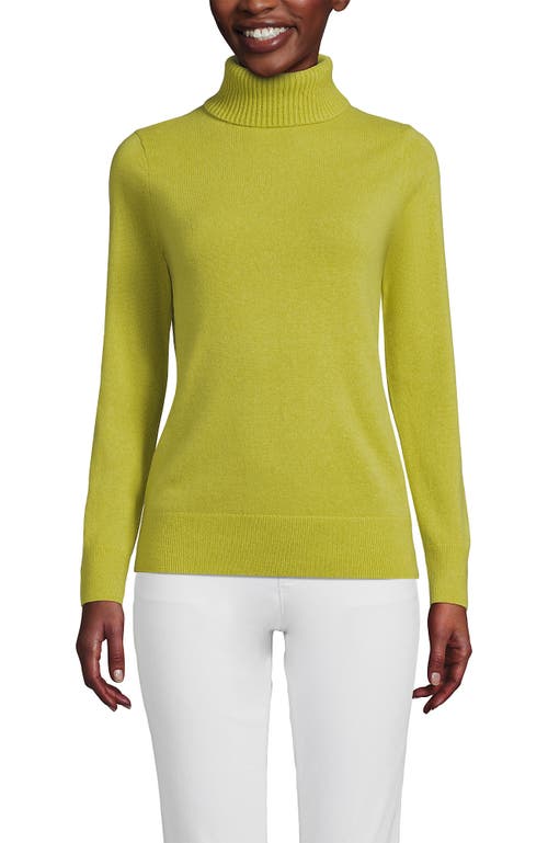 Lands' End Cashmere Turtleneck Sweater In Green
