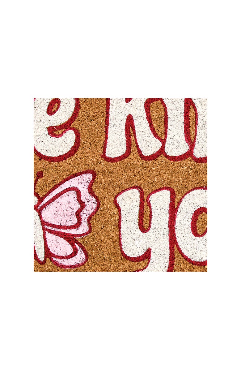 mDesign Be Kind to Yourself Shaped Coir Doormat for Outdoor/Indoor, Natural, Alternate, color, Natural