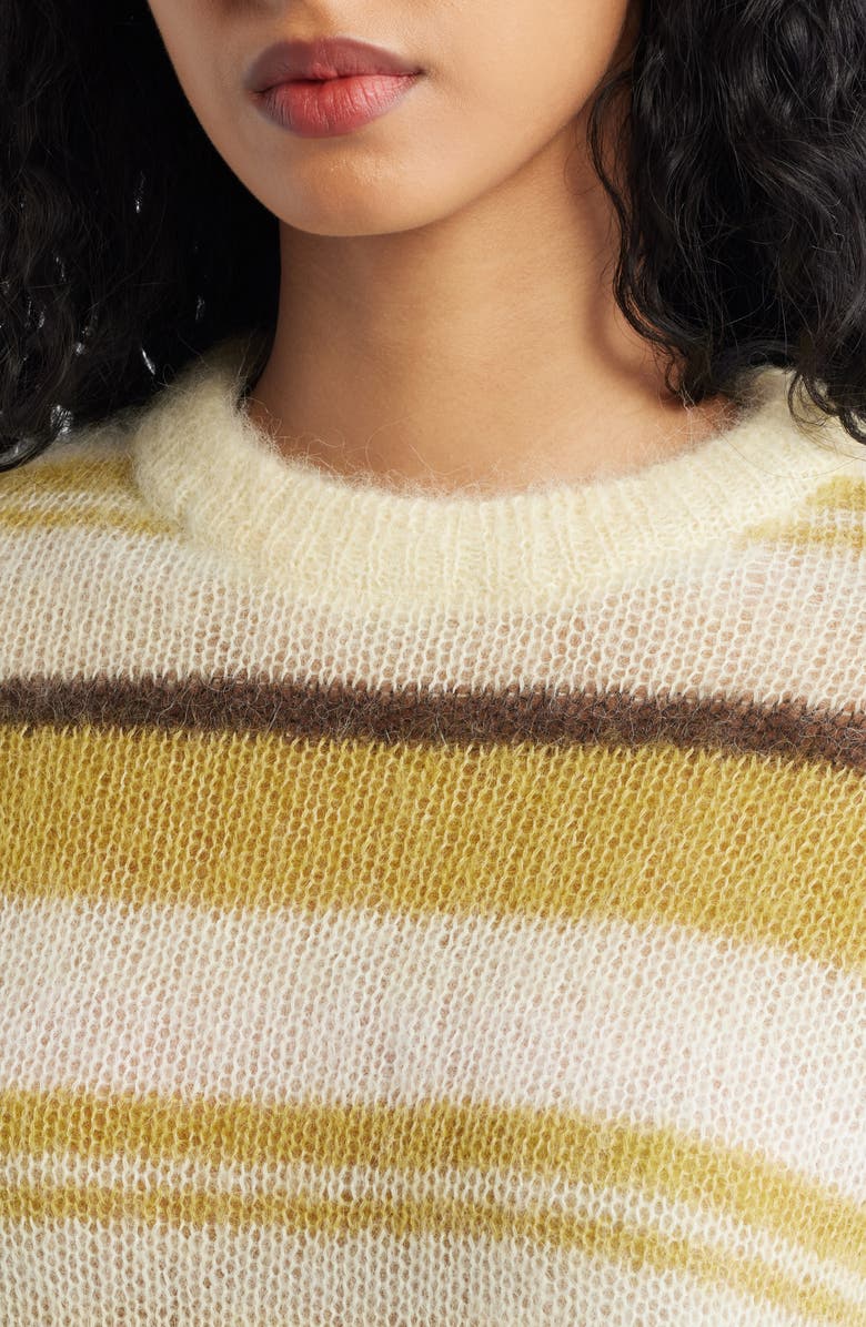 MANGO Colorin Crewneck Sweater, Alternate, color, Olive Green