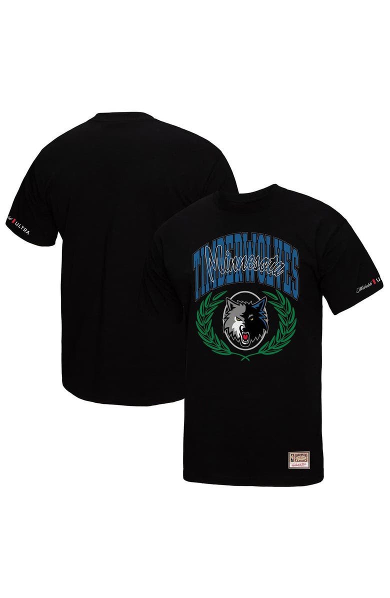Mitchell & Ness Men's Mitchell & Ness Black Minnesota Timberwolves NBA x Michelob Ultra Rewind II T-Shirt, Main, color, 
