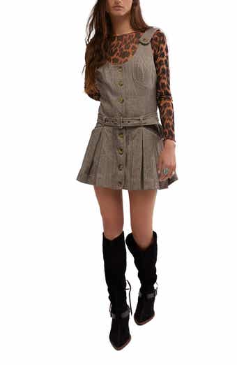 Free People Belong Together Herringbone Pinafore Minidress