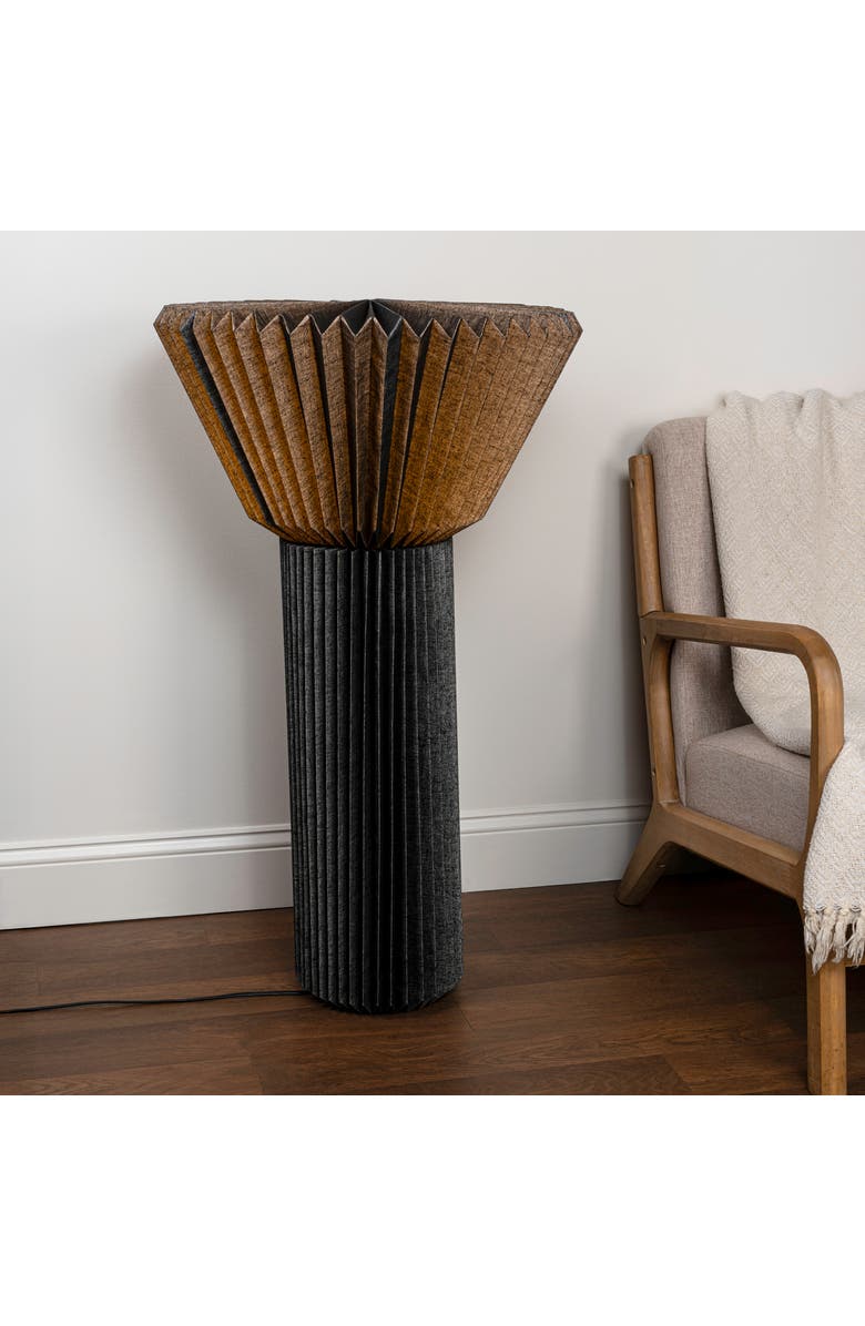 JONATHAN Y Archer 37" Modern Minimalist Pleated Shade Floor Lamp, Alternate, color, Black
