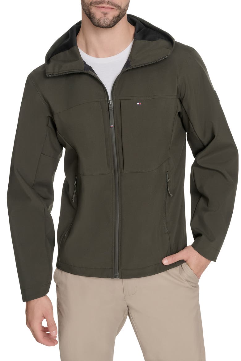 Flex Rain Hoodie, Main, color, OLIVE