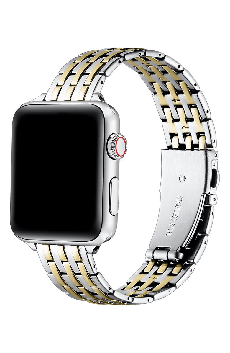 The Posh Tech Eleanor Stainless Steel Apple Watch<sup>®</sup> Watchband, Alternate, color, Gold/ Silver