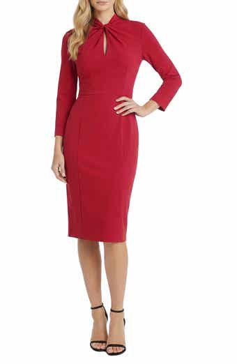 Scuba Crepe Long Sleeve Sheath Dress