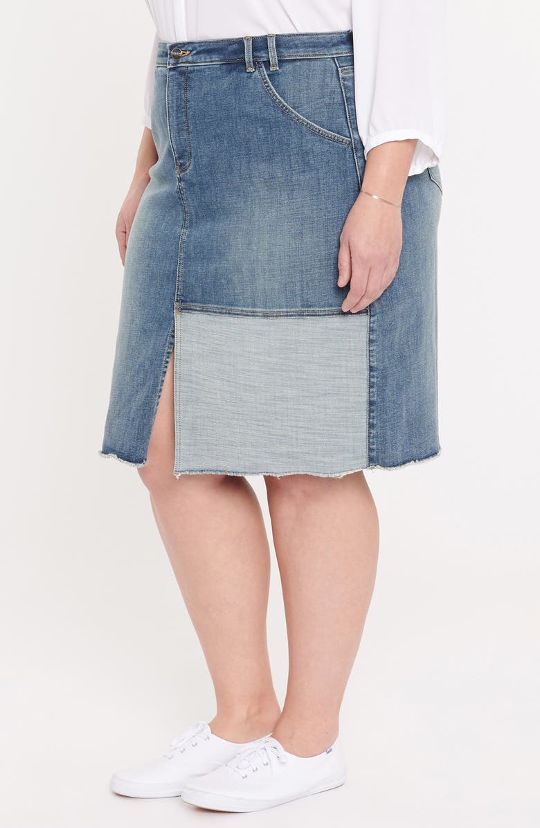 NYDJ Center Slit Midi Skirt, Alternate, color, Clean Seline