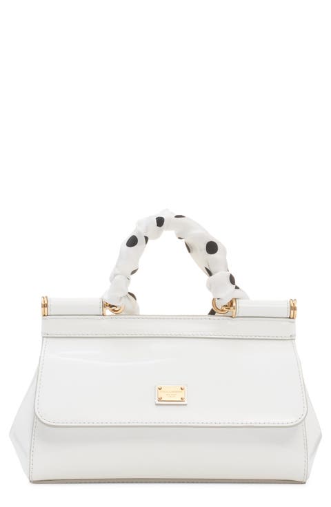 Sicily East/West Leather Satchel with Scarf