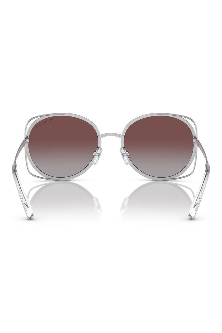 57mm Round Sunglasses, Alternate, color, SILVER