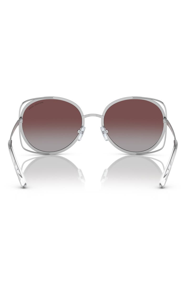 Michael Kors 57mm Round Sunglasses, Alternate, color, Silver
