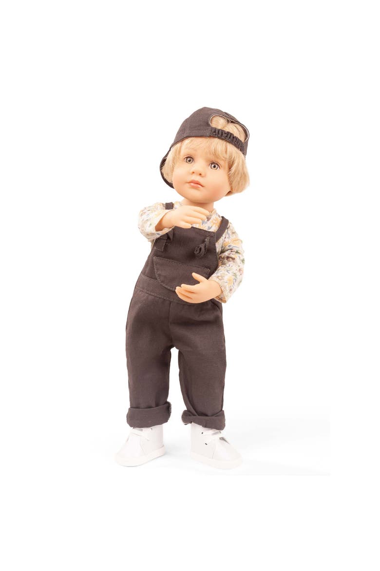 Little Kidz Max 14 Inch Standing Poseable Boy Doll, Brown Overalls Toy, Main, color, Multicolored