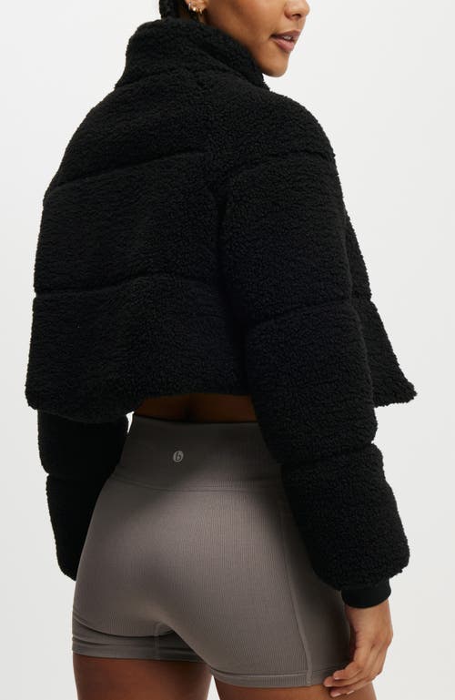 COTTON ON BODY ACTIVE THE MOTHER PUFFER CROPPED SOFT FLEECE JACKET