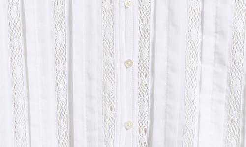 Madewell Bobbi Lace Trim Peplum Top In White