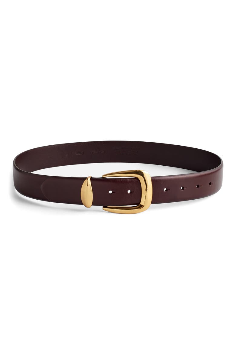 Chunky Leather Belt, Main, color, CHOCOLATE RAISIN