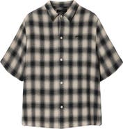 AllSaints Shadow Plaid Short Sleeve Button-Up Shirt