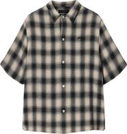 AllSaints Shadow Plaid Short Sleeve Button-Up Shirt