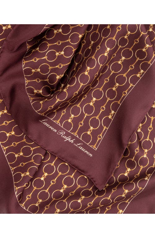 Ralph Lauren Lauren Printed Square Silk Scarf In Brown