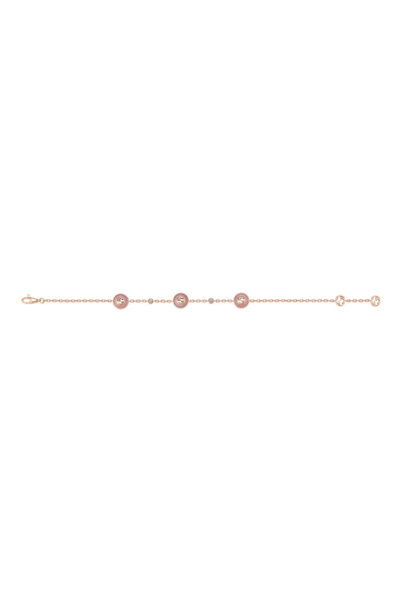 Interlocking G Diamond Station Bracelet, Alternate, color, PINK/ ROSE GOLD