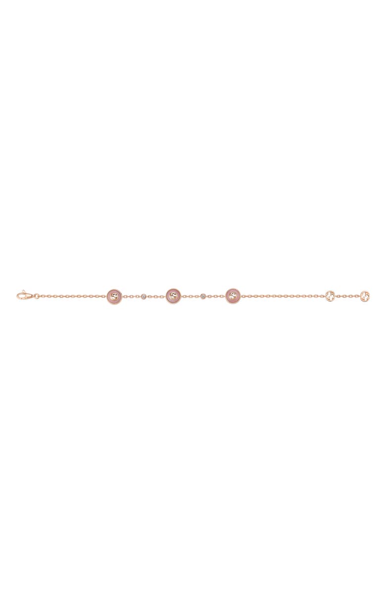 Gucci Interlocking G Diamond Station Bracelet, Alternate, color, Pink/ Rose Gold