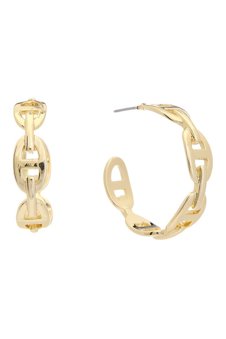 Chain Link Hoop Earrings, Main, color, YELLOW
