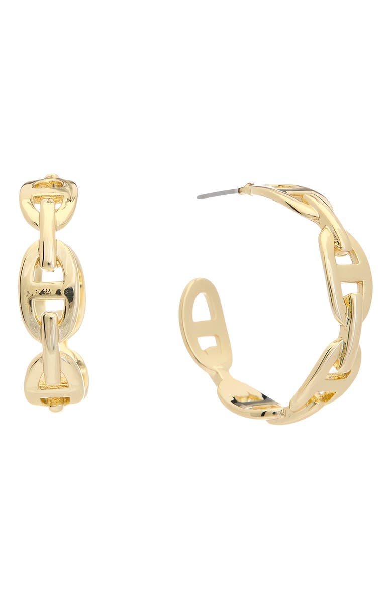 Juvell Chain Link Hoop Earrings, Main, color, Yellow