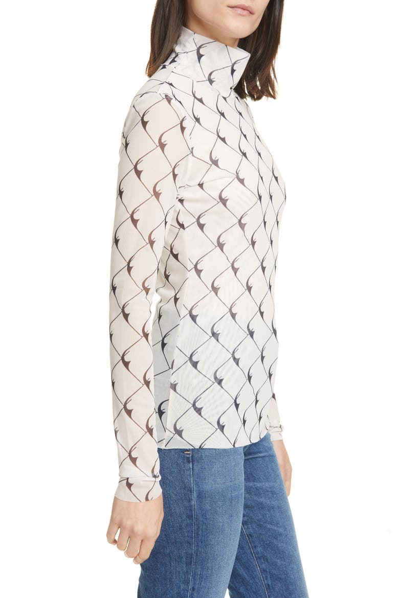 Jodi Print Turtleneck, Alternate, color, CREAMBLACK BOOMERANG