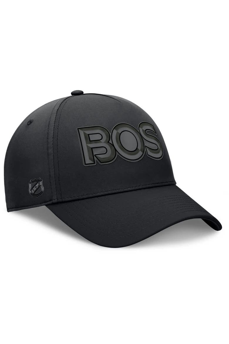 Men's Fanatics Black Boston Bruins Authentic Pro Road Team Code Flex Hat, Alternate, color, Black