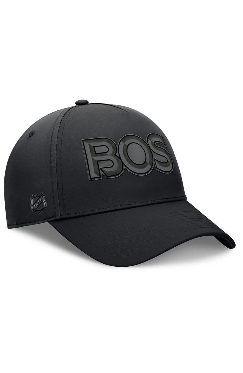 FANATICS Men's Fanatics Black Boston Bruins Authentic Pro Road Team Code Flex Hat, Alternate, color, Black
