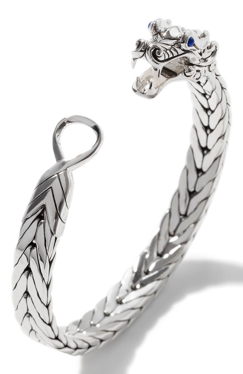 John Hardy Men's Legends Naga Station Bracelet with Blue Sapphire, Alternate, color, 