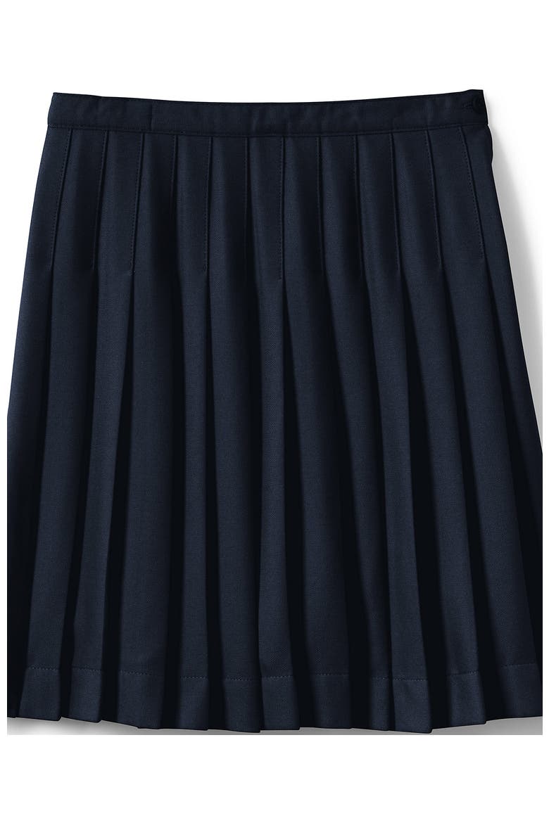 School Uniform Girls Solid Pleated Skirt Below the Knee, Alternate, color, Classic Navy