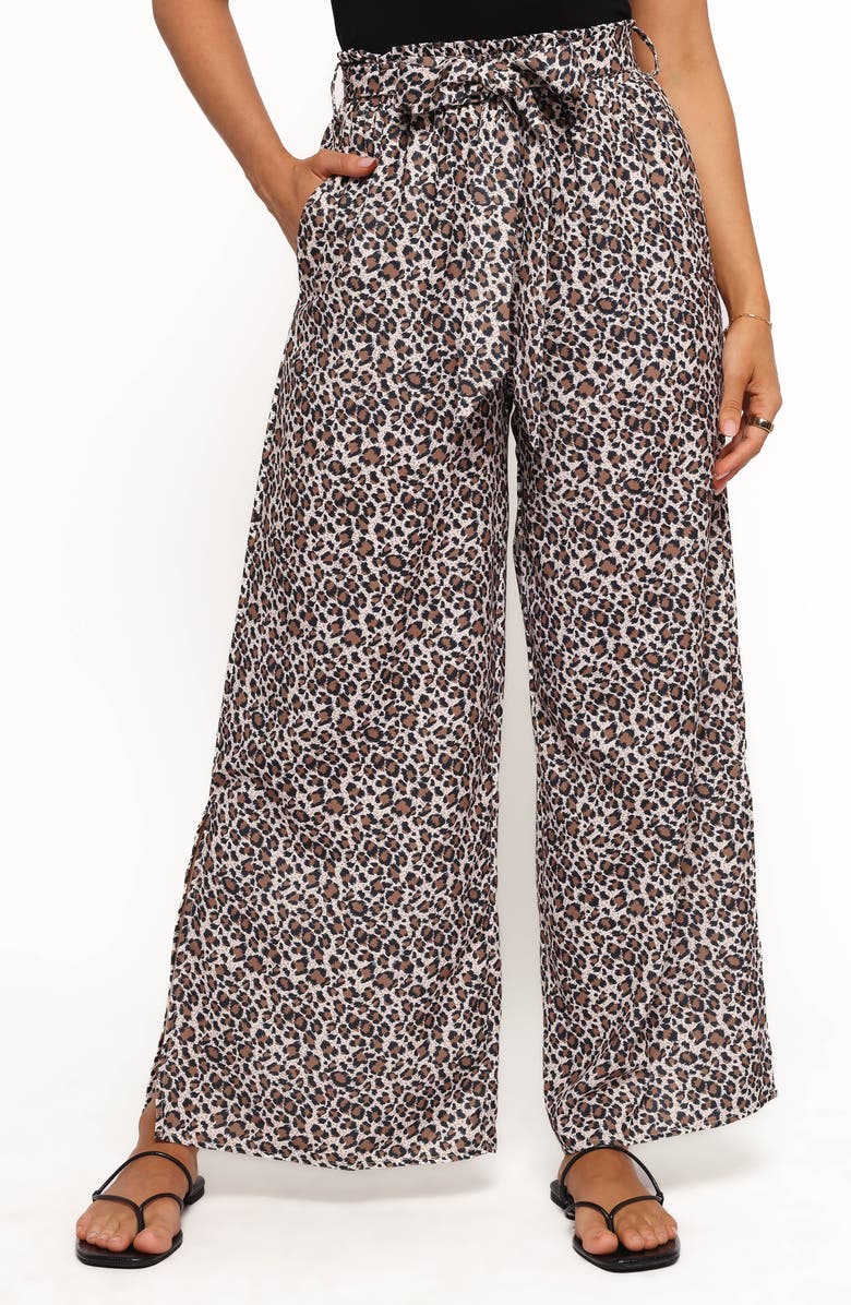 Petal & Pup Florencia Leopard Print Wide Leg Pants, Main, color,