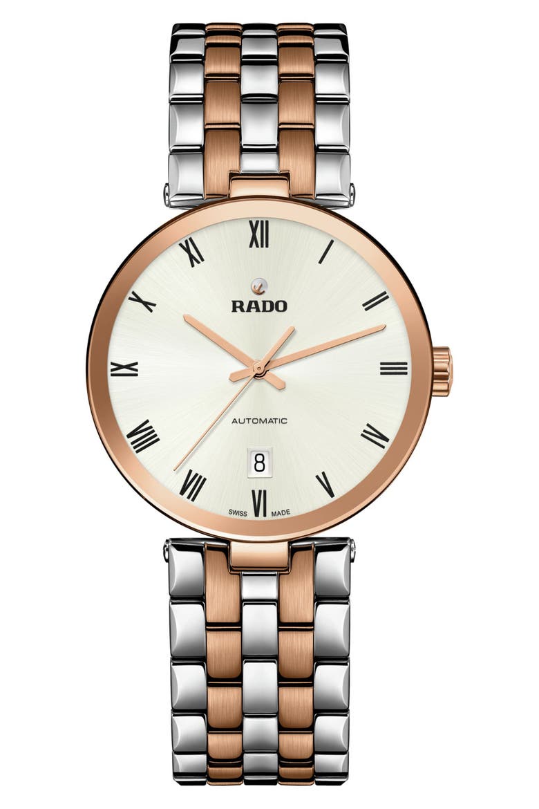 Florence Automatic Bracelet Watch, 38mm, Main, color, BRONZE/ SILVER