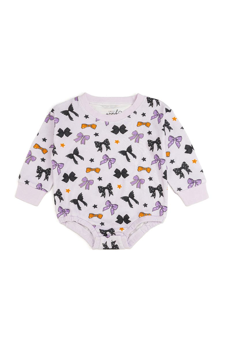 Sweet Wink Spooky Bows Halloween Long Sleeve Romper, Main, color, 