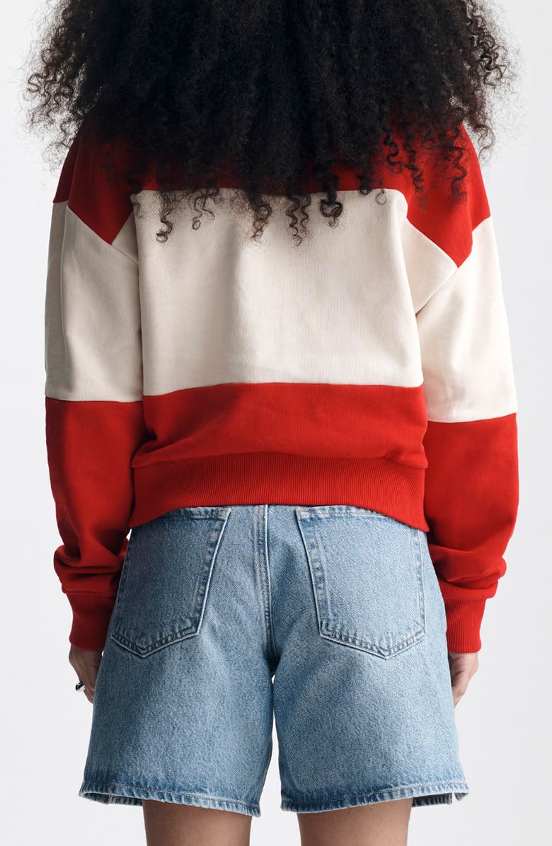 Brooklyn Industries Colorblock Polo Sweatshirt, Alternate, color, Goji Berry