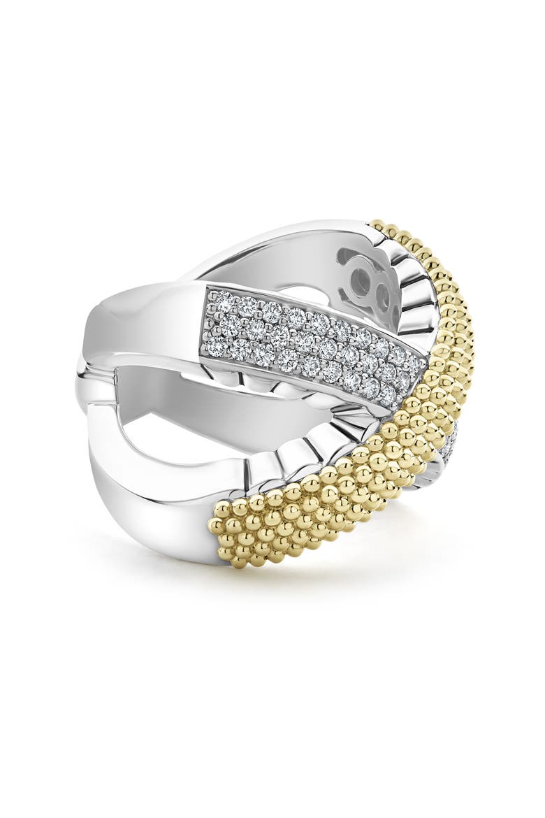 Caviar Lux Diamond Ring, Alternate, color, SILVER