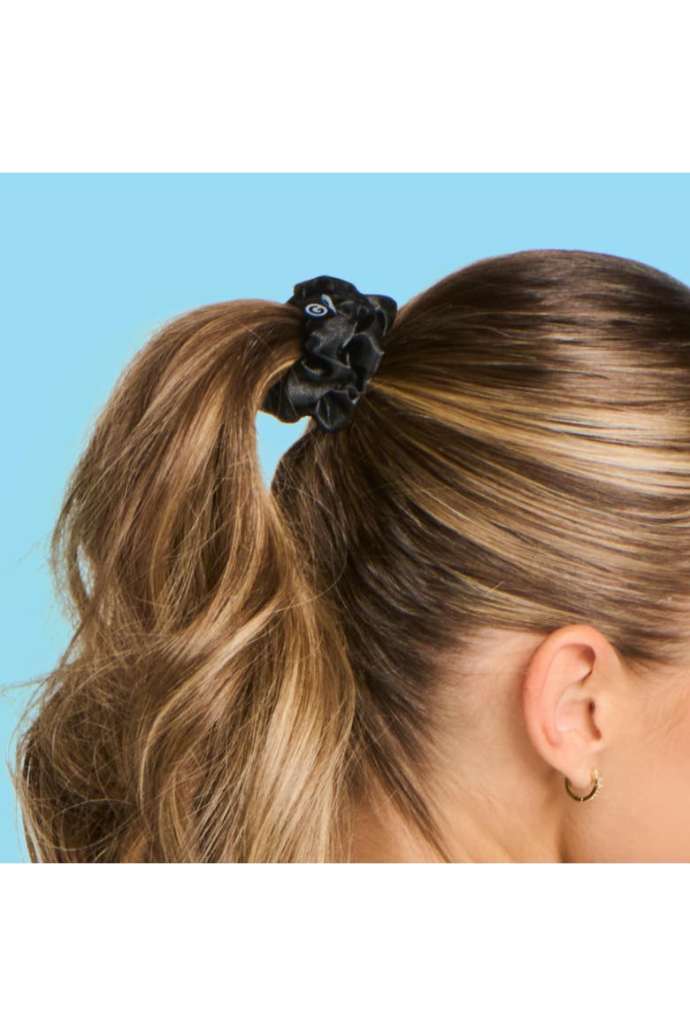Medium Satin Scunchies, Alternate, color, Black
