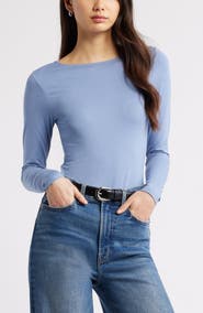Open Edit Cowl Back Long Sleeve Shirt