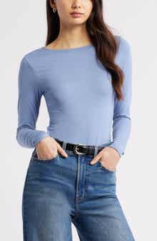 Open Edit Cowl Back Long Sleeve Shirt