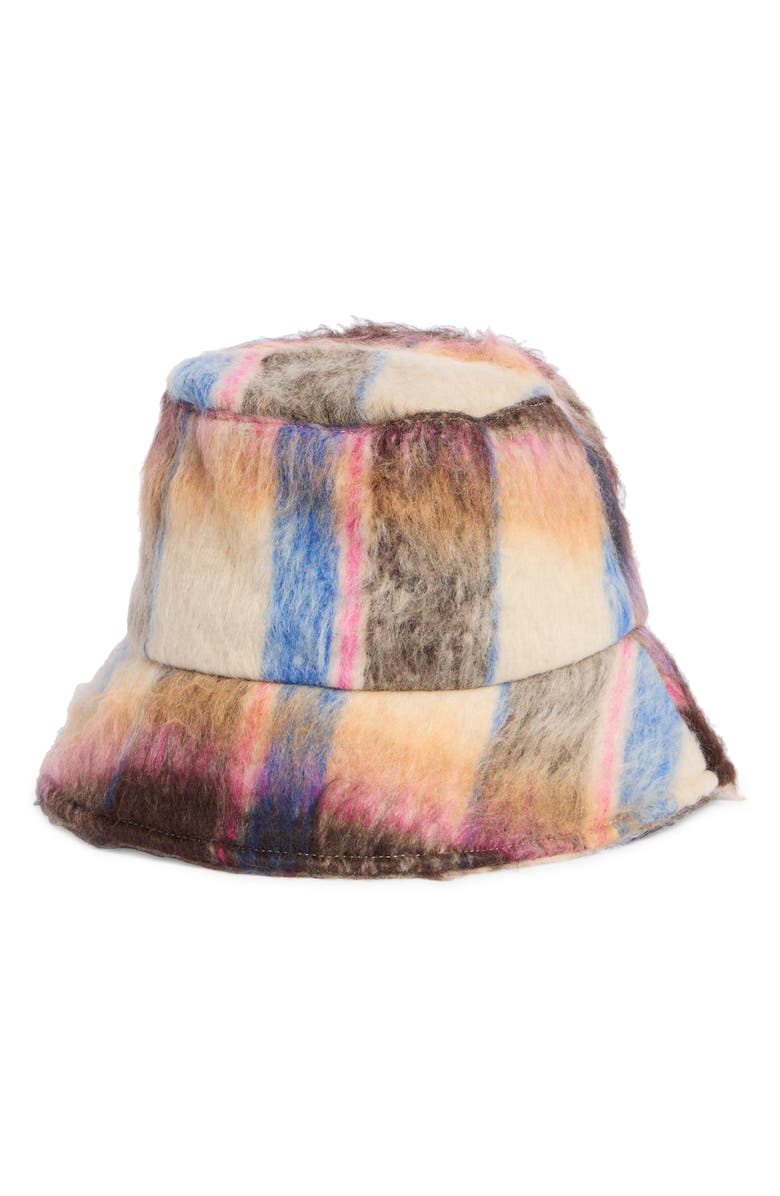 Steve Madden Tartan Plaid Bucket Hat, Main, color, Orange